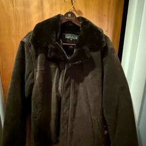 Perry Ellis Dark Brown Shearling Jacket